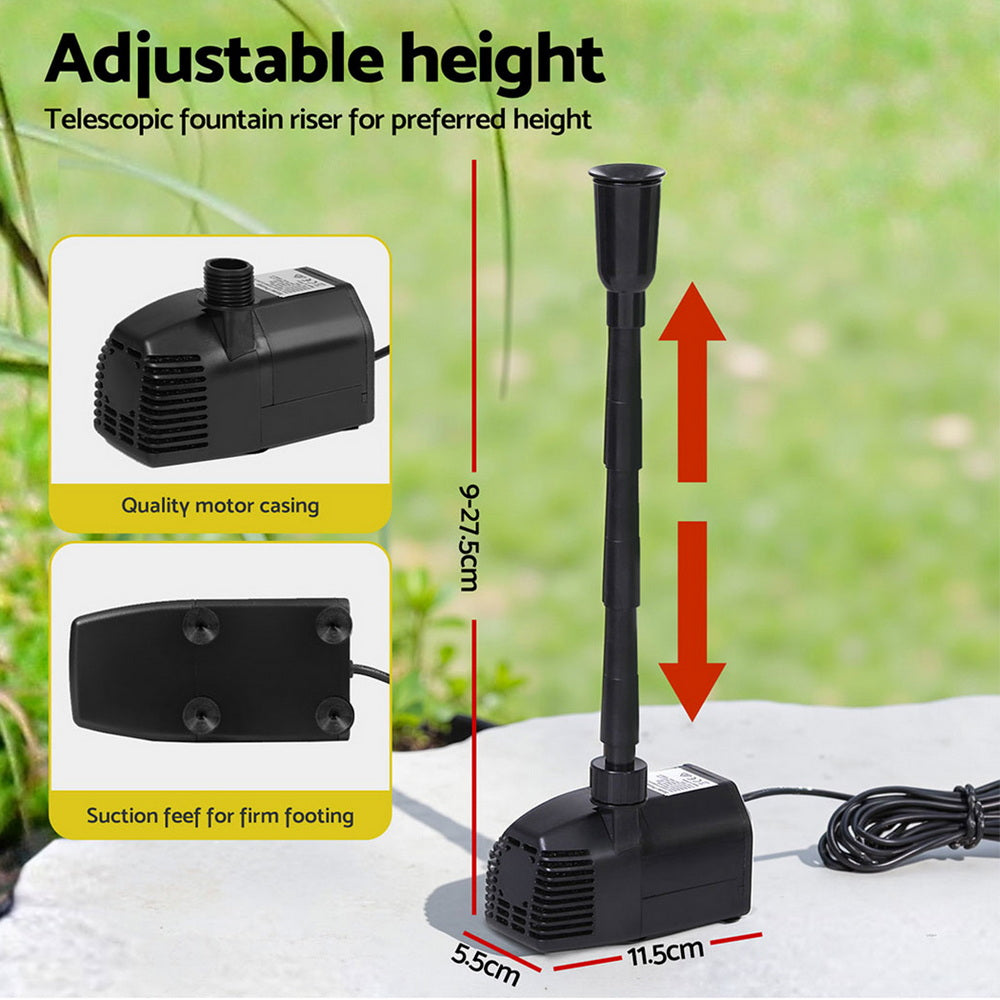 Pool Pumps: Gardeon Solar Pond Pump Submersible Water Fountain Kit with 2 Panels 1600L/H