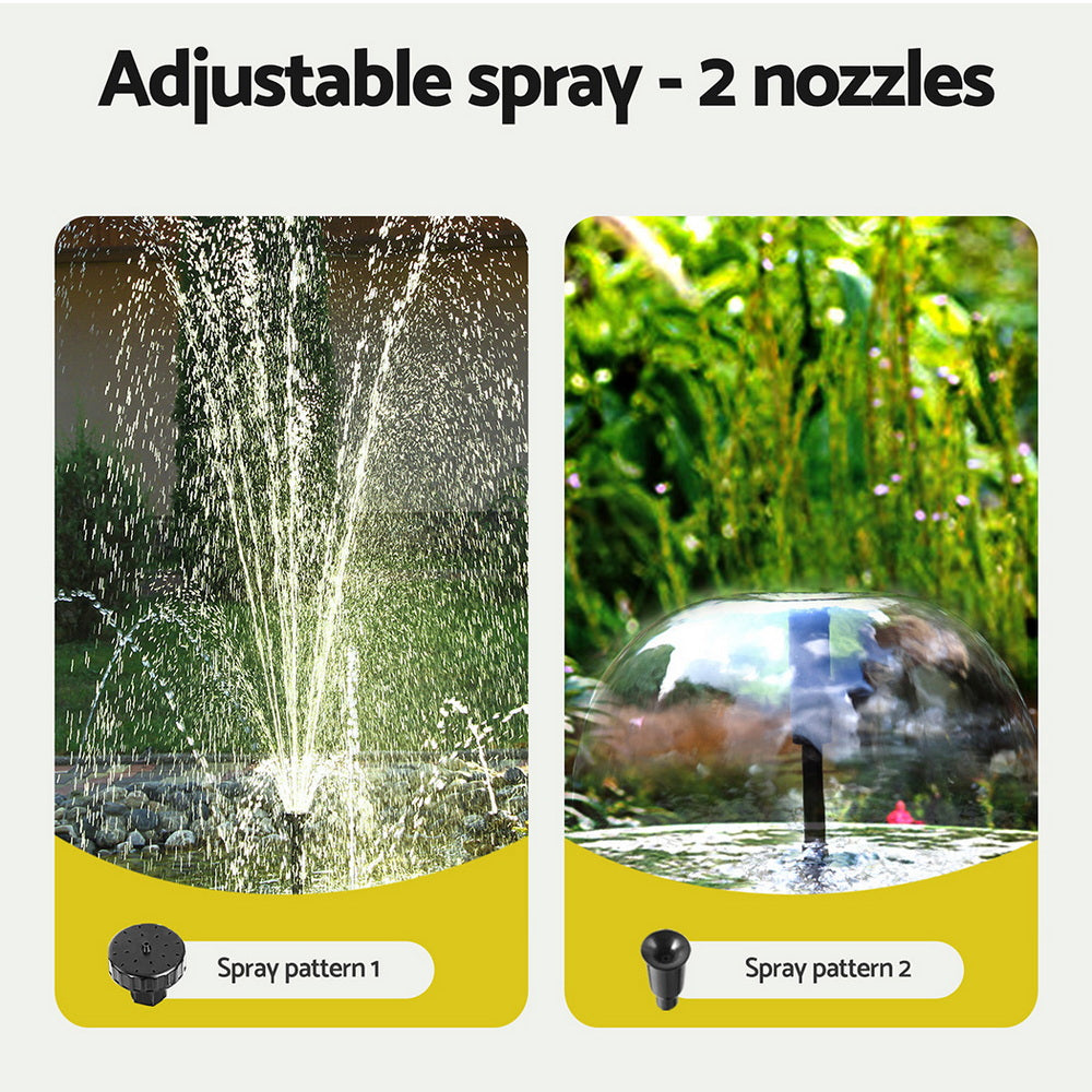 Pool Pumps: Gardeon Solar Pond Pump Submersible Water Fountain Kit with 2 Panels 1600L/H