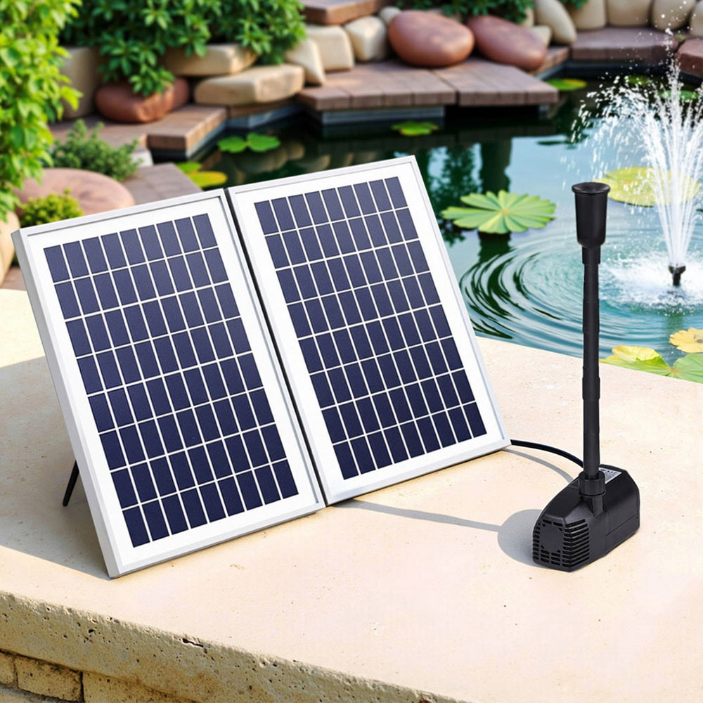 Pool Pumps: Gardeon Solar Pond Pump Submersible Water Fountain Kit with 2 Panels 1600L/H