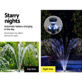 Fountain & Ponds Accessories: Gardeon Solar Pond Pump Submersible Water Fountain with Battery Kit LED Lights 4FT