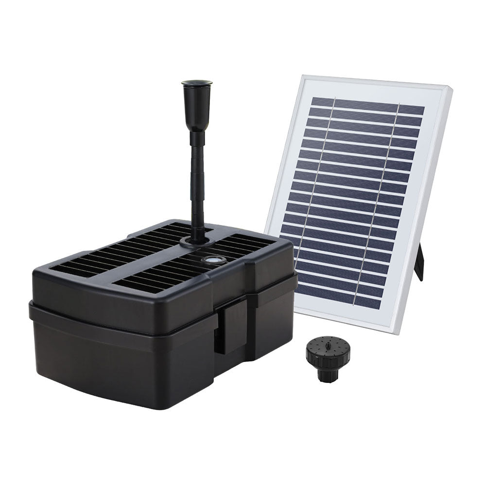Fountains & Ponds: Gardeon Solar Submersible Water Pond Fountain Pump with Filter Box 4.6FT 470L/H