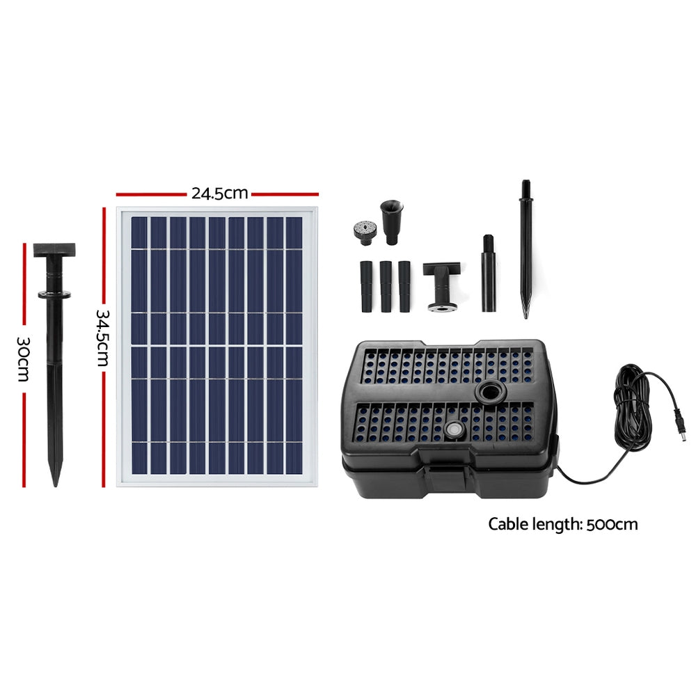Fountain & Ponds Accessories: Gardeon Solar Pond Pump Water Fountain Filter Box Submersible Outdoor Pool 6.6FT