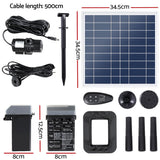 Fountain & Ponds Accessories: Gardeon Solar Pond Pump with Battery Kit LED Lights 9.8FT