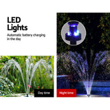 Fountain & Ponds Accessories: Gardeon Solar Pond Pump with Battery Kit LED Lights 9.8FT