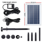 Fountain & Ponds Accessories: Gardeon Solar Pond Pump Submersible Water Fountain with Battery LED Lights 4.4FT