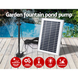 Fountain & Ponds Accessories: Gardeon Solar Pond Pump Submersible Water Fountain with Battery LED Lights 4.4FT