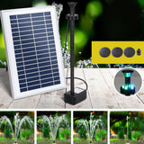 Fountain & Ponds Accessories: Gardeon Solar Pond Pump Submersible Water Fountain with Battery LED Lights 4.4FT