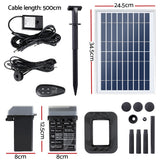 Fountain & Ponds Accessories: Gardeon Solar Pond Pump Submersible Fountain with Battery Kit LED Lights 5.2FT