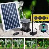 Fountain & Ponds Accessories: Gardeon Solar Pond Pump Submersible Fountain with Battery Kit LED Lights 5.2FT