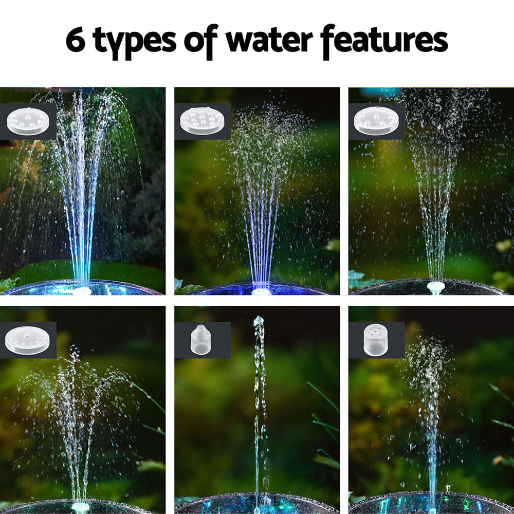 Fountains & Ponds: Gardeon Floating Solar Pond Water Fountain Pump Outdoor Fountains LED Light