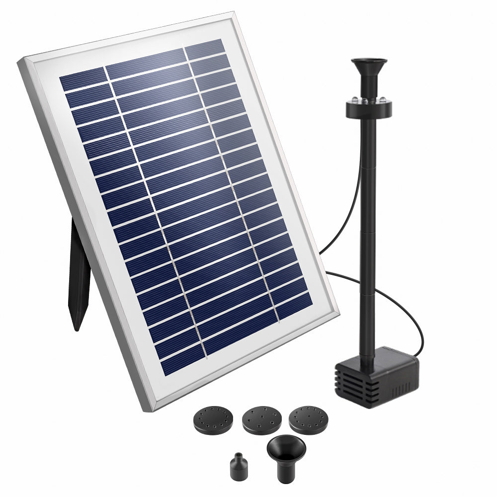 Fountain & Ponds Accessories: Gardeon Solar Pond Pump Submersible Water Fountain with Battery Kit LED Lights 4.3FT