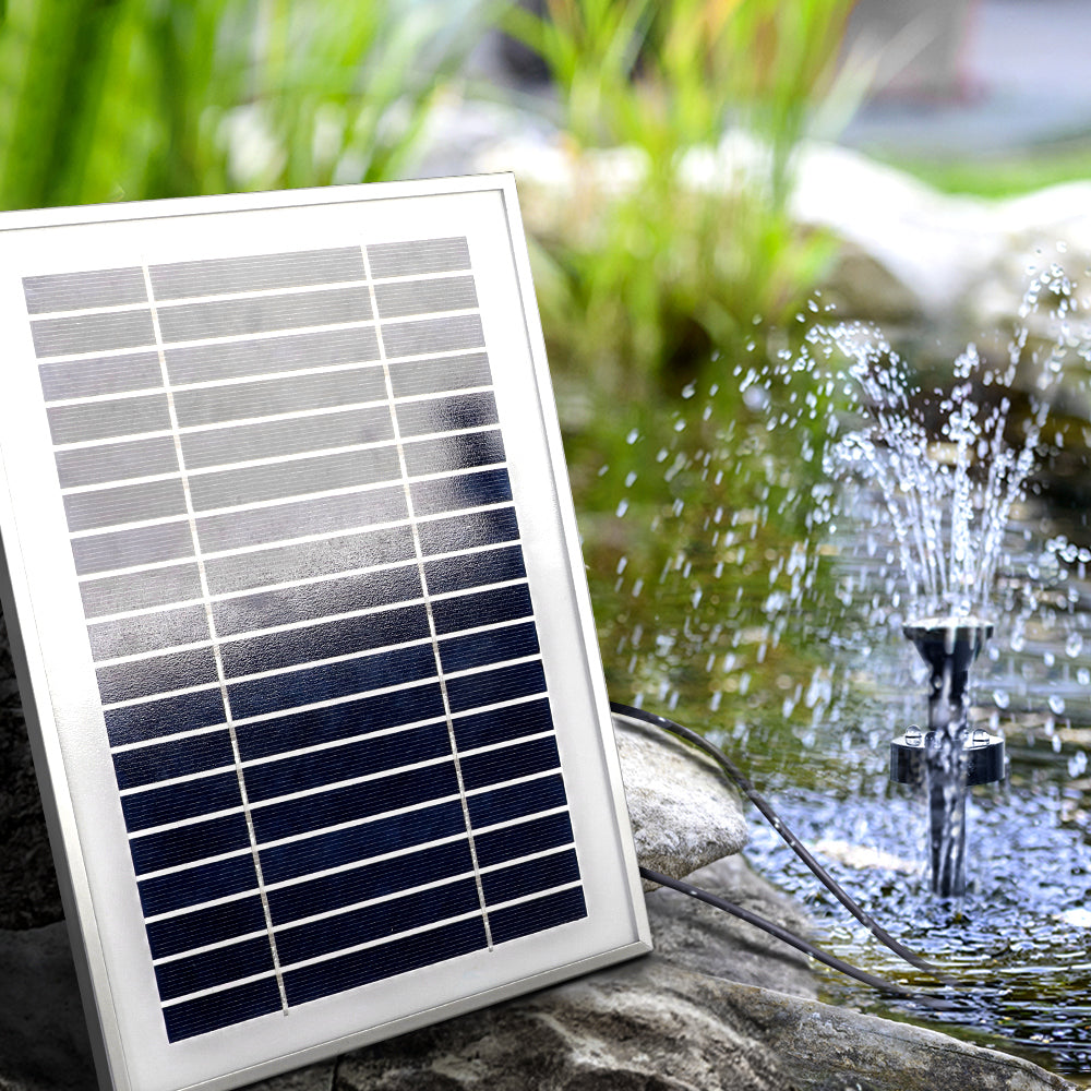 Fountain & Ponds Accessories: Gardeon Solar Pond Pump Submersible Water Fountain with Battery Kit LED Lights 4.3FT