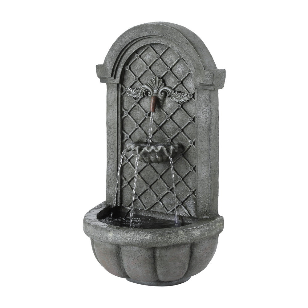 Fountain & Ponds Accessories: Gardeon Solar Fountain Water Feature Wall Mount Garden Fountains 80CM Grey