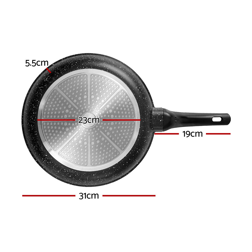 Skillets & Frying Pans: 5-Star Chef Non Stick Frying Pan Cast Aluminium Steak Skillet BBQ Cookware 30cm