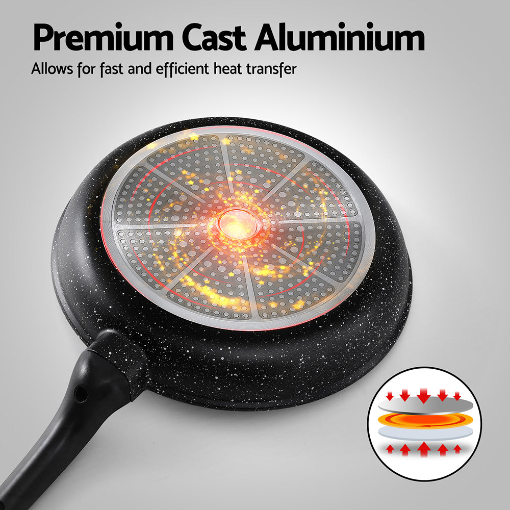 Skillets & Frying Pans: 5-Star Chef Non Stick Frying Pan Cast Aluminium Steak Skillet BBQ Cookware 30cm