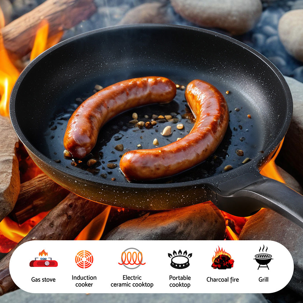 Skillets & Frying Pans: 5-Star Chef Non Stick Frying Pan Cast Aluminium Steak Skillet BBQ Cookware 30cm