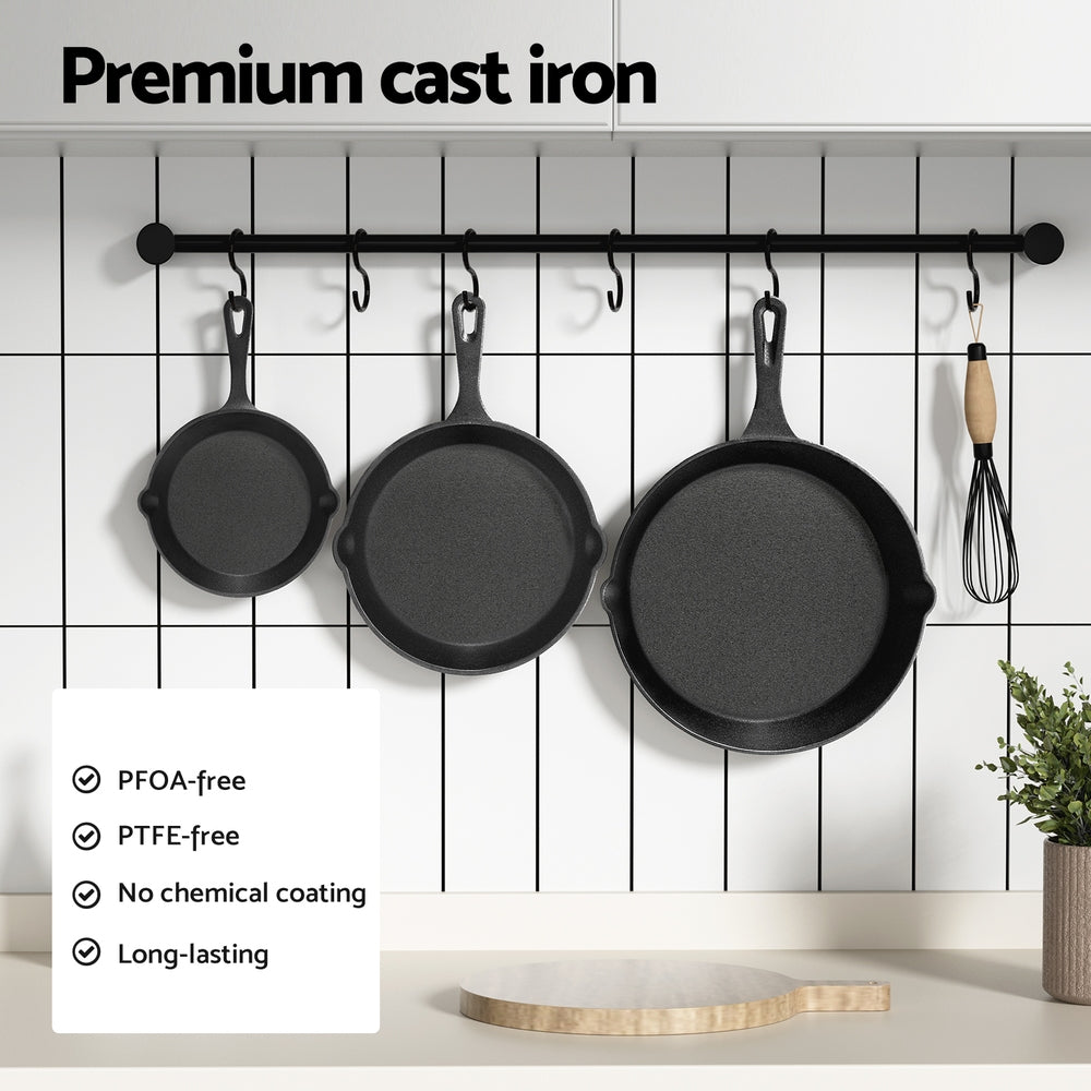 Skillets & Frying Pans: 5-star chef Non Stick Frying Pan Cast Iron 3PCS