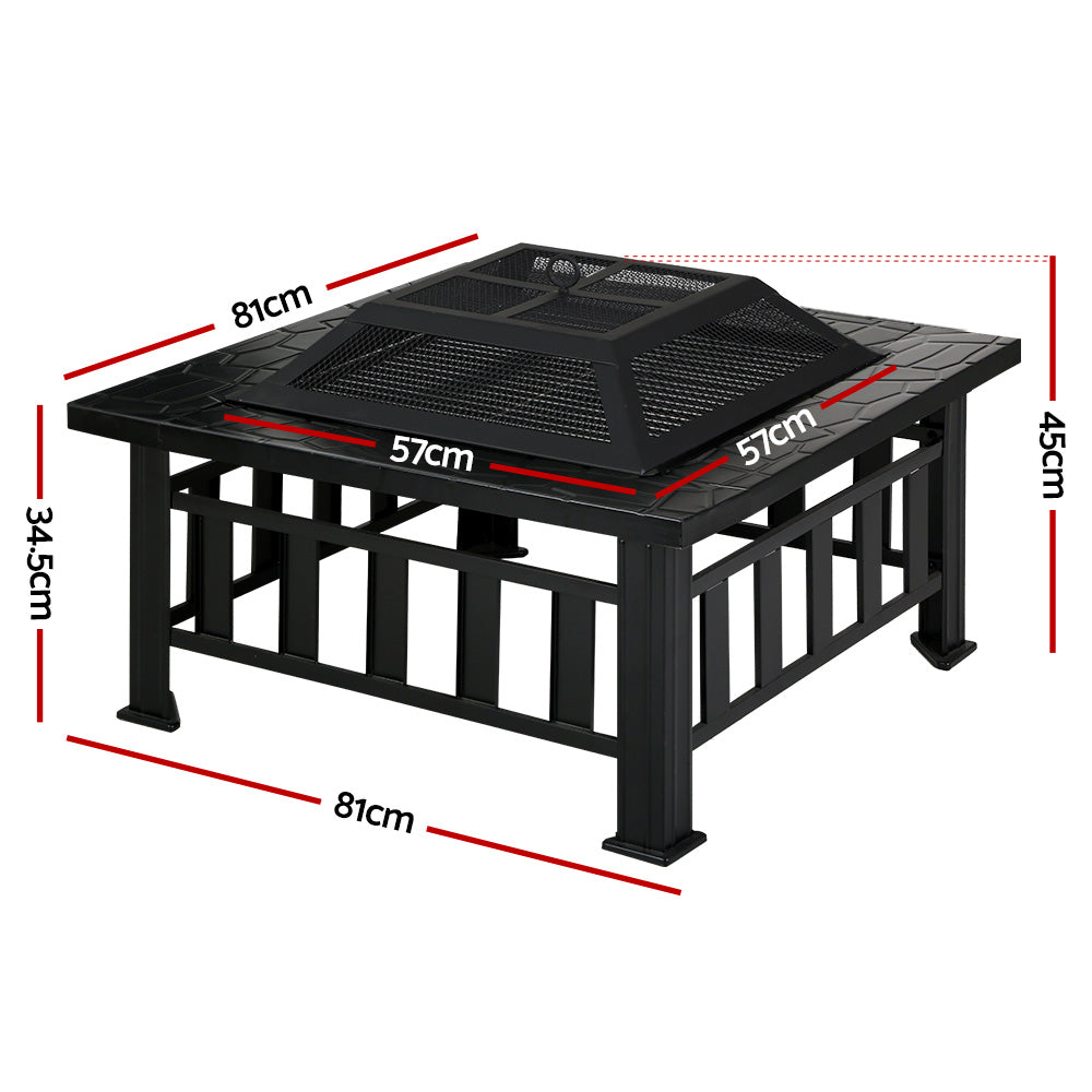 BBQ Tools: Grillz Fire Pit BBQ Grill 2-In-1 Table