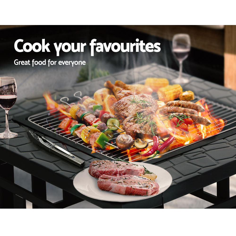 BBQ Tools: Grillz Fire Pit BBQ Grill 2-In-1 Table