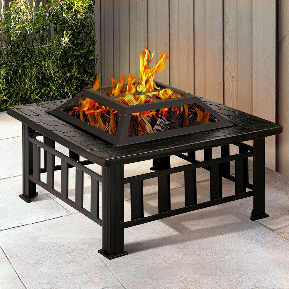 BBQ Tools: Grillz Fire Pit BBQ Grill 2-In-1 Table
