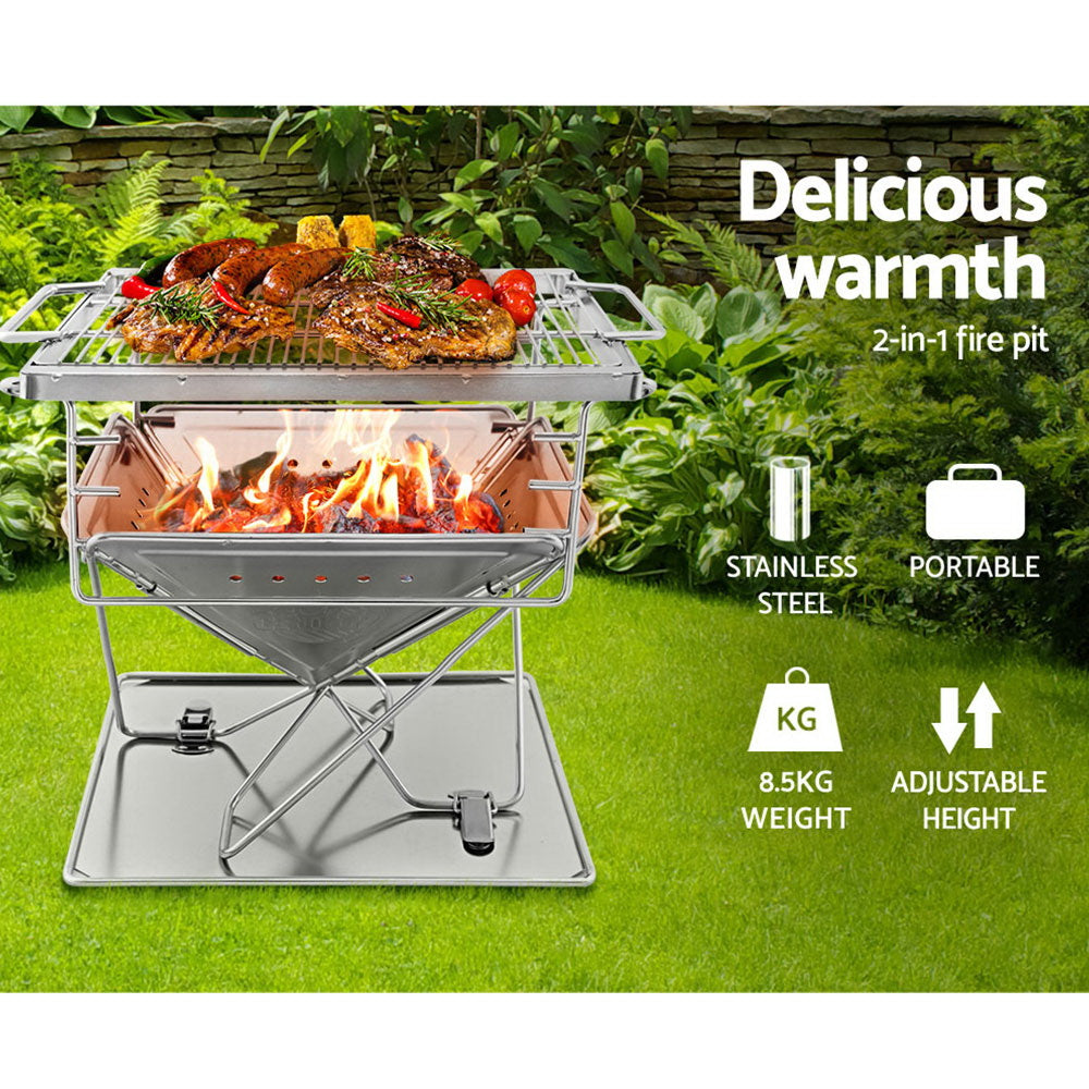 BBQ Tools: Grillz Fire Pit BBQ Grill with Carry Bag Camping