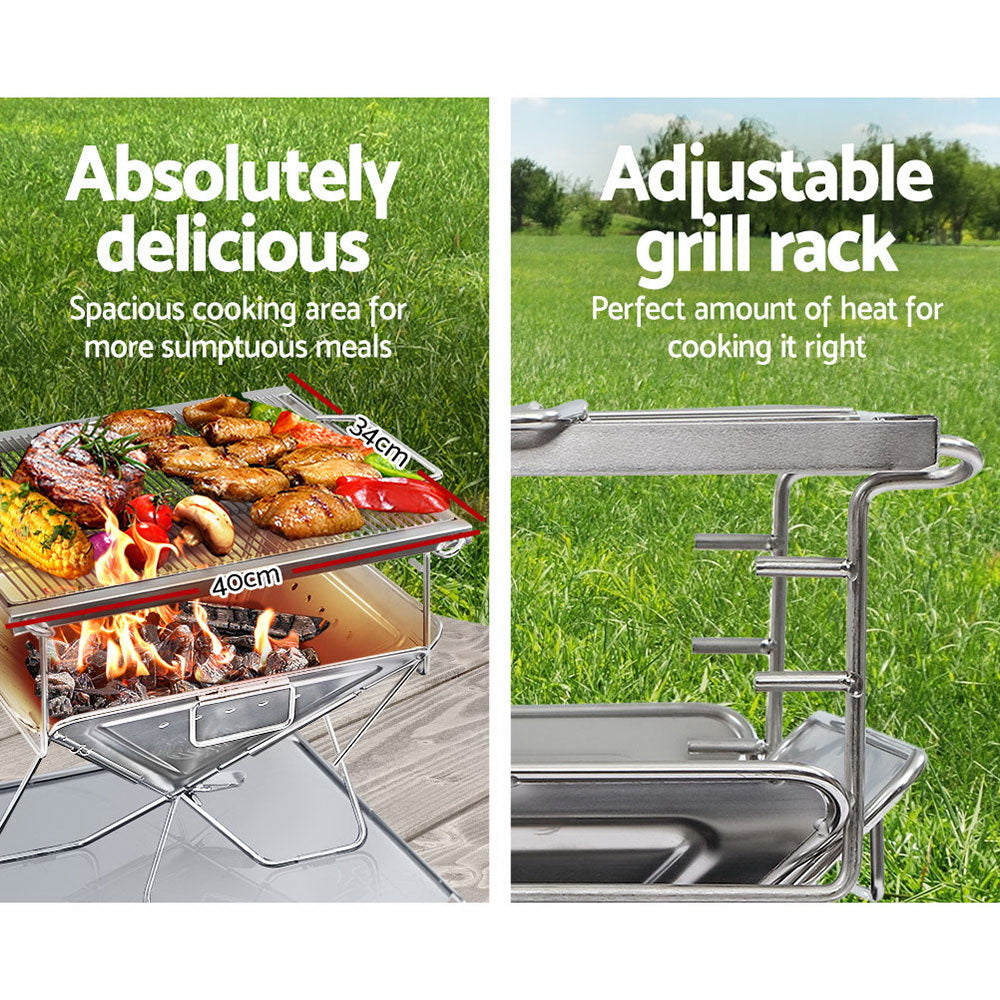 BBQ Tools: Grillz Fire Pit BBQ Grill with Carry Bag Camping