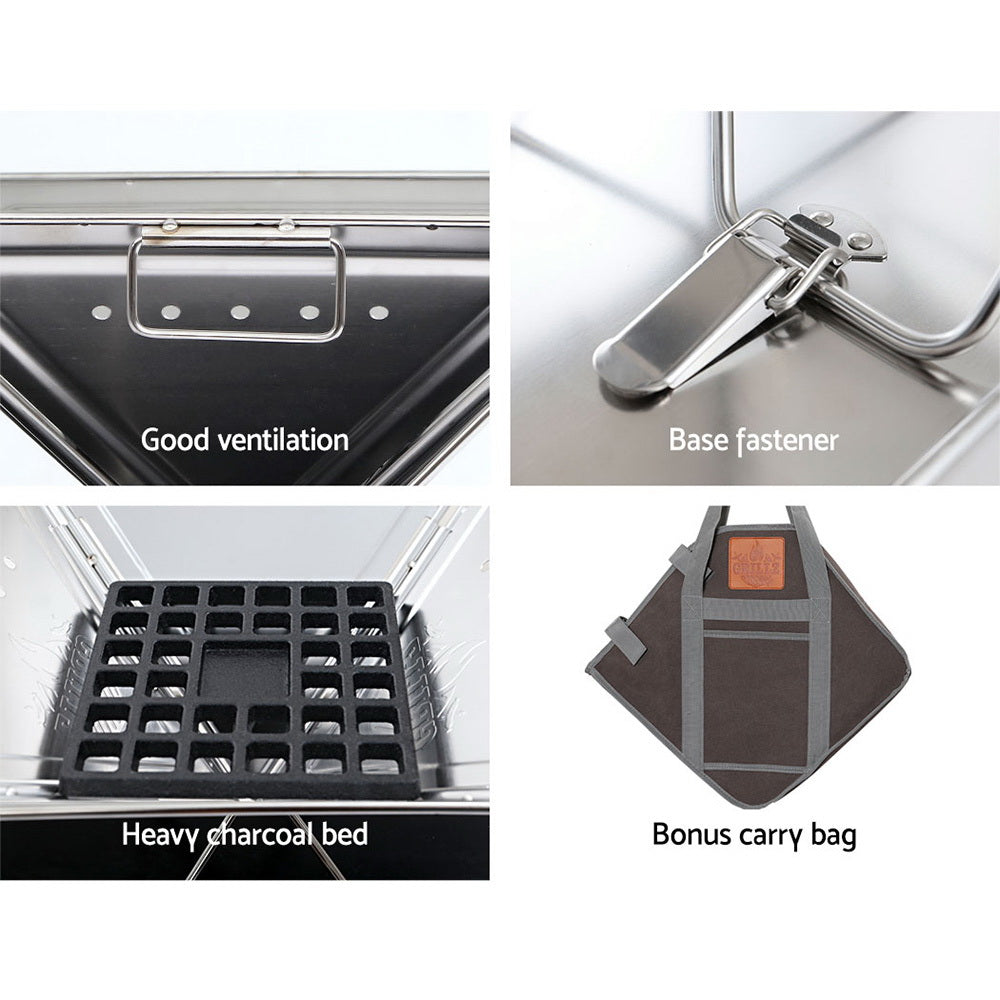 BBQ Tools: Grillz Fire Pit BBQ Grill with Carry Bag Camping
