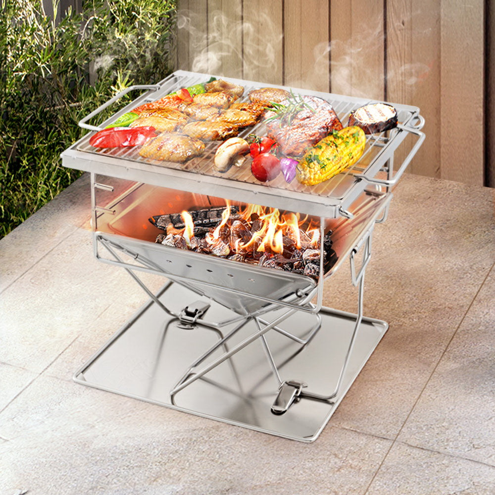 BBQ Tools: Grillz Fire Pit BBQ Grill with Carry Bag Camping