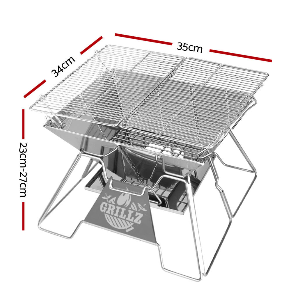 BBQ Tools: Grillz Fire Pit BBQ Grill with Carry Bag Portable