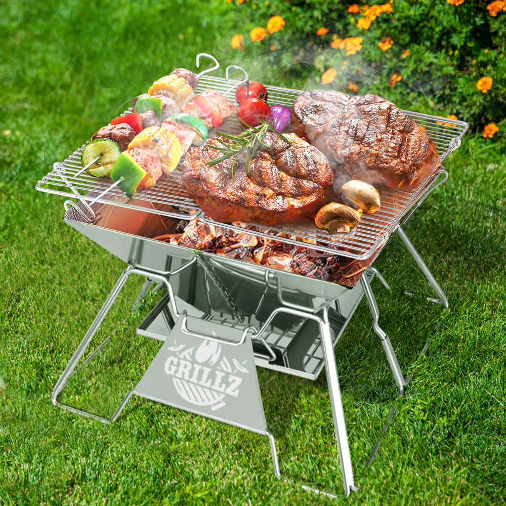 BBQ Tools: Grillz Fire Pit BBQ Grill with Carry Bag Portable