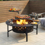Fire Pits: Grillz Fire Pit BBQ Charcoal Smoker Portable Mesh Pits Outdoor Camping Fireplace
