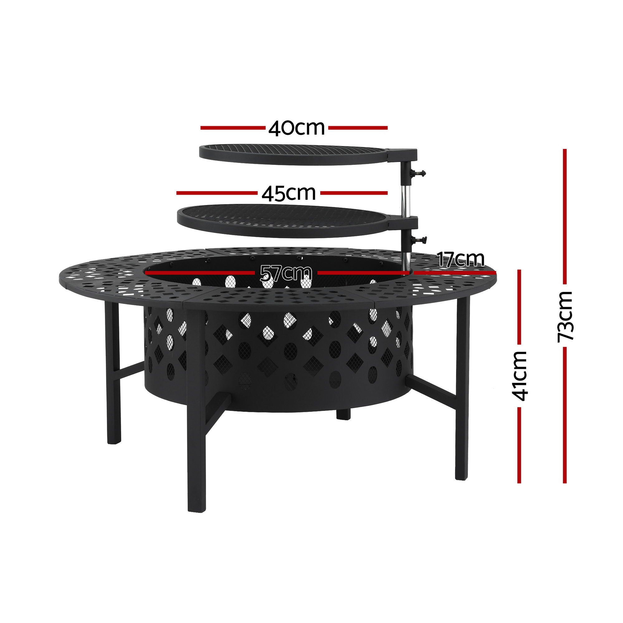 Fire Pits: Grillz Fire Pit BBQ Charcoal Smoker Portable Mesh Pits Outdoor Camping Fireplace