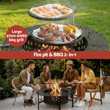 Fire Pits: Grillz Fire Pit BBQ Charcoal Smoker Portable Mesh Pits Outdoor Camping Fireplace