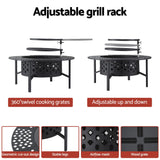 Fire Pits: Grillz Fire Pit BBQ Charcoal Smoker Portable Mesh Pits Outdoor Camping Fireplace