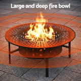 Fire Pits: Grillz Fire Pit BBQ Charcoal Smoker Portable Mesh Pits Outdoor Camping Fireplace