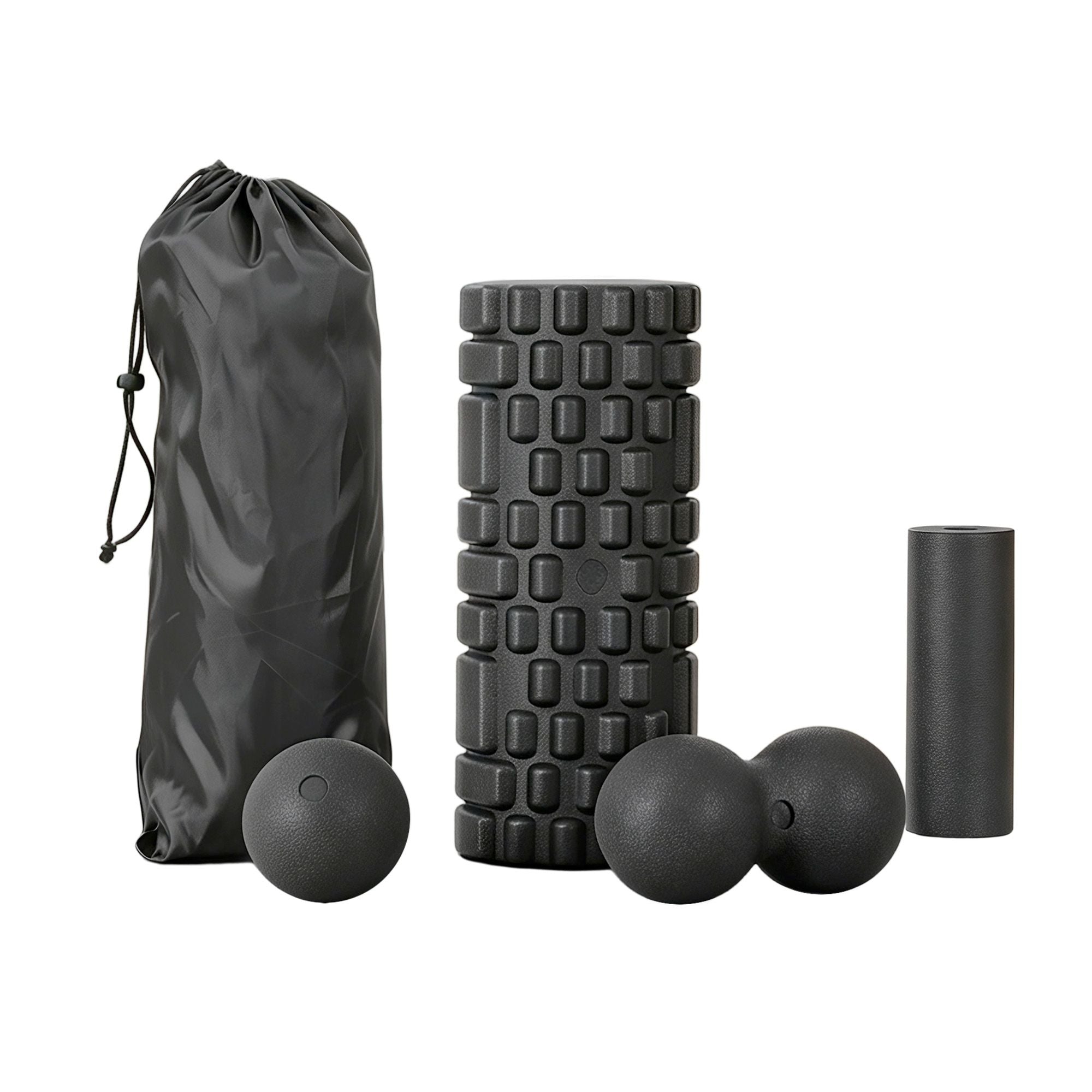 Everfit Foam Roller Set 4 in 1 Grid High Density Massager for Deep Tissue Trigger Point Myofascial Release Back Pain Muscle Recovery Gym Home Fitness Equipment with Storage Bag Supports 150kg
