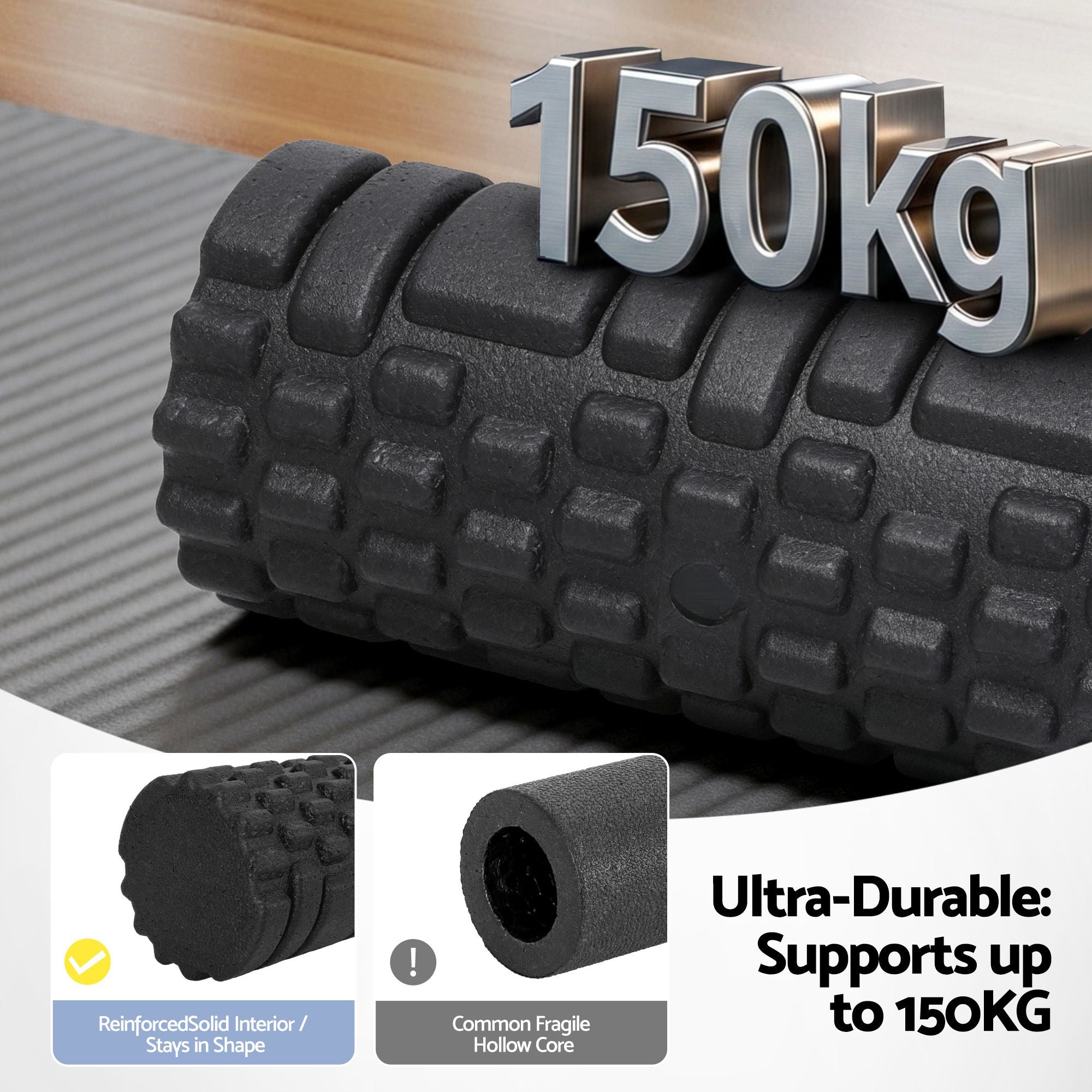 Everfit Foam Roller Set 4 in 1 Grid High Density Massager for Deep Tissue Trigger Point Myofascial Release Back Pain Muscle Recovery Gym Home Fitness Equipment with Storage Bag Supports 150kg