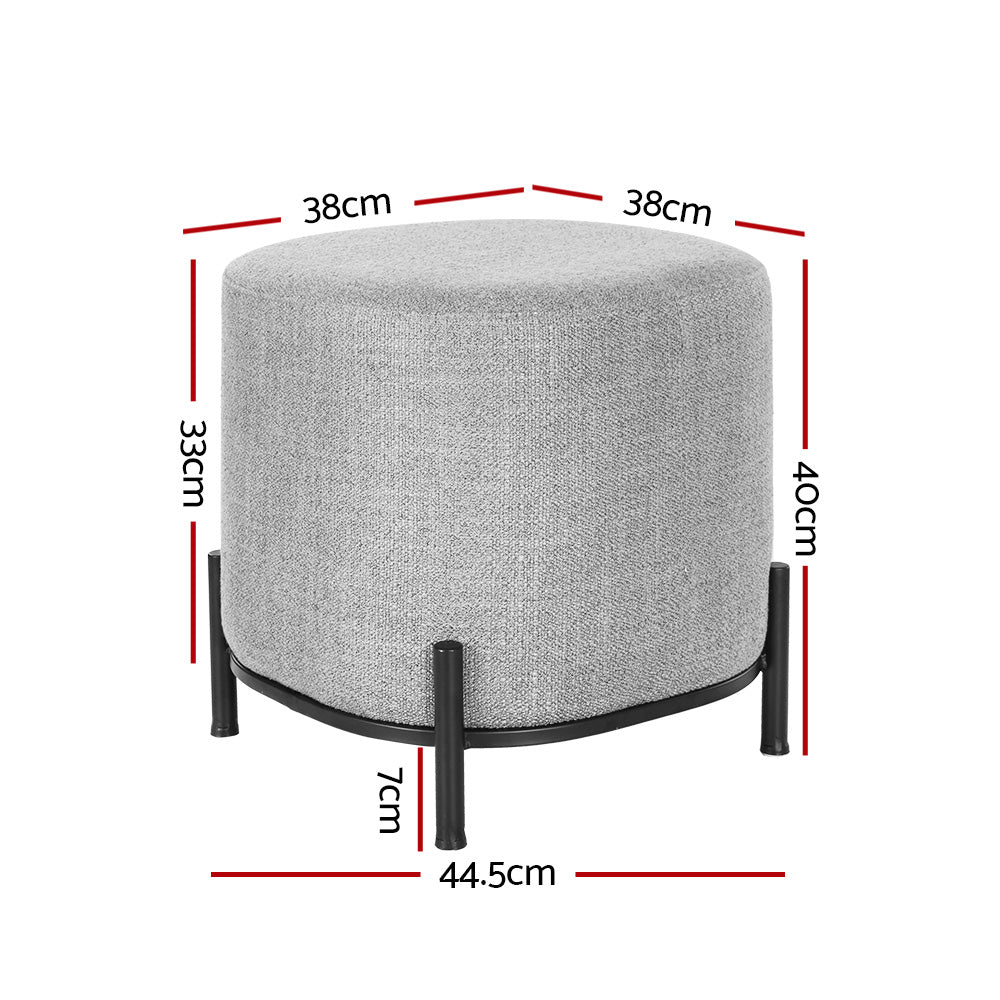 Ottomans & Footstools: Artiss Ottoman Foot Stool Square Linen Grey