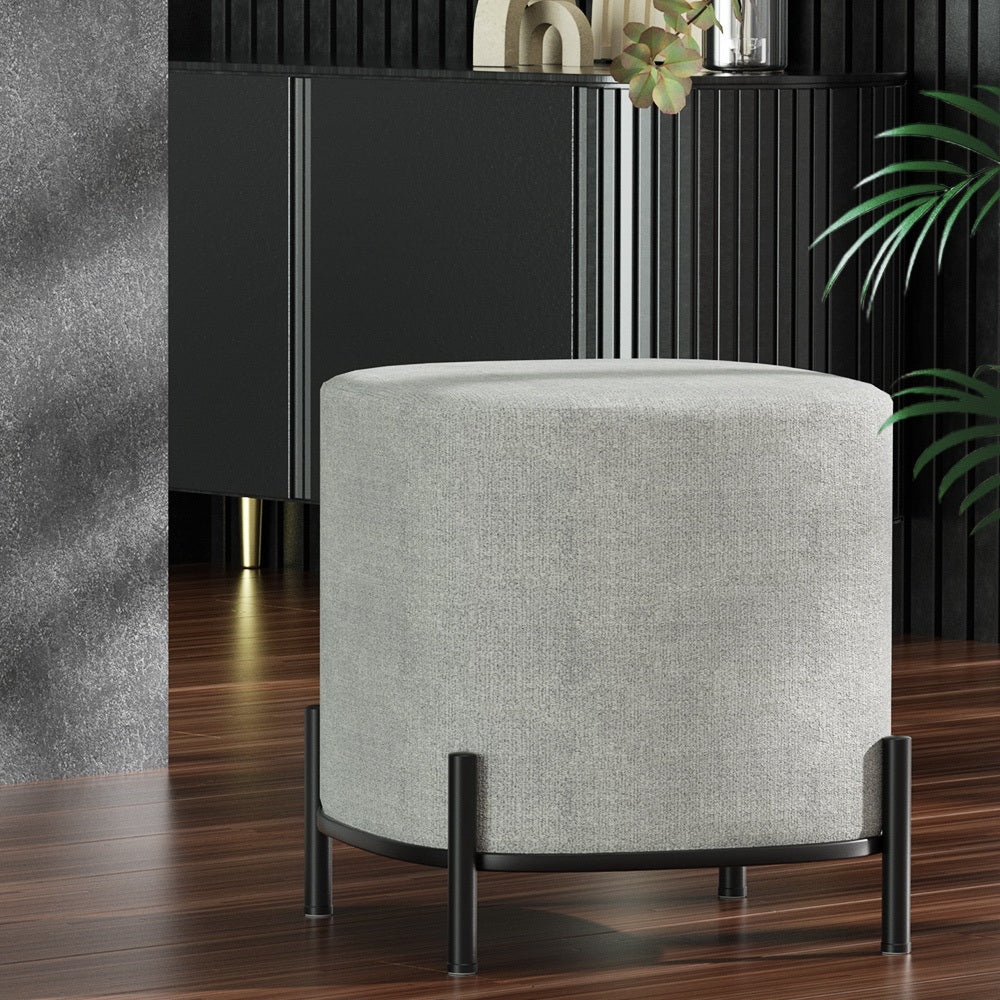 Ottomans & Footstools: Artiss Ottoman Foot Stool Square Linen Grey
