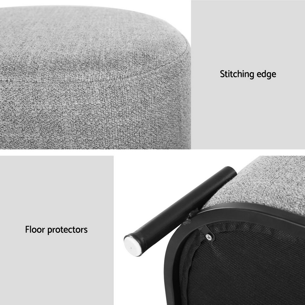 Ottomans & Footstools: Artiss Ottoman Foot Stool Square Linen Grey