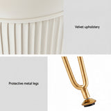 98765-Artiss Ottoman Foot Stool Vanity Velvet Round White