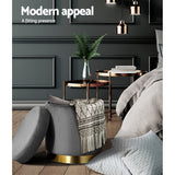 Ottomans & Footstools: Artiss Ottoman Storage Foot Stool Round Velvet Charcoal