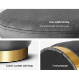 Ottomans & Footstools: Artiss Ottoman Storage Foot Stool Round Velvet Charcoal