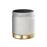 Ottomans & Footstools: Artiss Ottoman Storage Foot Stool Round Velvet Grey