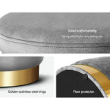 Arm Chairs & Recliners: Artiss Ottoman Foot Stool Round Velvet Charcoal