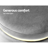 Arm Chairs & Recliners: Artiss Ottoman Foot Stool Round Velvet Charcoal