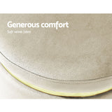 Ottomans & Footstools: Artiss Ottoman Foot Stool Round Velvet Cream