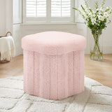 Ottomans & Footstools: Artiss Storage Ottoman Foot Stool Foldable Pink