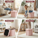 Ottomans & Footstools: Artiss Storage Ottoman Foot Stool Foldable Pink