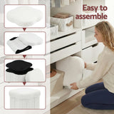 Ottomans & Footstools: Artiss Storage Ottoman Foot Stool Foldable White